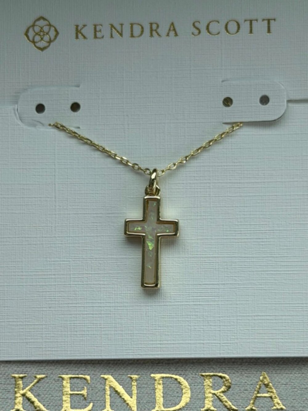 Kendra Scot White Cross Pendant Necklace